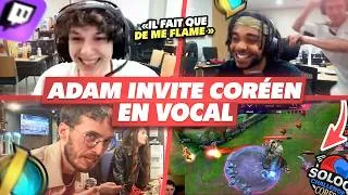 Miniature : ADAM INVITE UN CORÉEN EN VOCAL POUR UN PING - Best Of LoL #1410 Réactions
