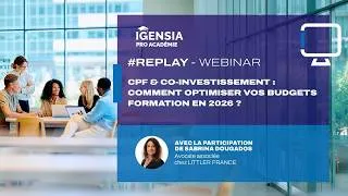 Miniature : [Webinar-Replay] CPF & Co-investissement : Comment optimiser vos budgets formation en 2026 ?