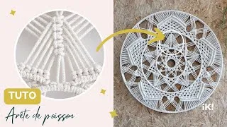 Miniature : Tuto macramé - Motif arêtes de poisson | Extrait du tuto mandala étoile en macramé - ikilineart