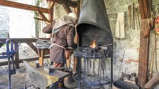 Miniature : Medieval Forge and Blacksmithing in Château de Foix, a Middle Ages Castle in Southwest France