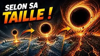 Miniature : Que se passerait-il si un trou noir traversait la terre en fonction de sa taille ? Espace I Physique