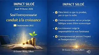 Miniature : 🔔SEUL L'ENTREPRENEURIAT CONDUIT À LA CROISSANCE                                 📖 Deutéronome 28:12