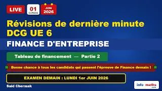 Miniature : UE 6 DCG FINANCE D'ENTREPRISE. TABLEAU DE FINANCEMENT PARTIE 2