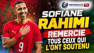 Miniature : Sofiane Rahimi remercie le soutien du peuple marocain 
