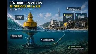 Miniature : ⚡️ ÉLECTRICITÉ + EAU POTABLE : L’invention révolutionnaire qui transforme l'Océan ! 🌊