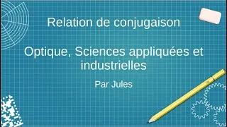 Miniature : Relation de conjugaison, Optique