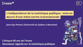 Miniature : Colloque 80 ans de l'Insee – Jean Guy Prévost (Université du Québec à Montréal)