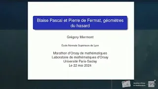 Miniature : Blaise Pascal et Pierre de Fermat, géomètres du hasard » par Grégory Miermont