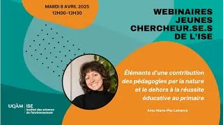 Miniature : Contribution des pédagogies par la nature et le dehors à la réussite éducative au primaire