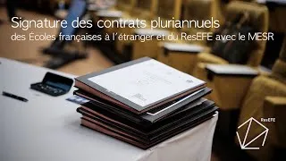 Miniature : Signature des contrats pluriannuels des Écoles françaises à l'étranger et du ResEFE avec le MESR