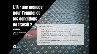 Miniature : L'IA : une menace pour l'emploi et les conditions de travail ?