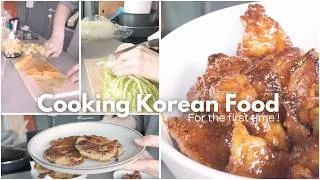 Miniature : HOMEBODY VLOG | Cooking Korean Food - Fried Chicken & Pancake (양념치킨 & 감자전)