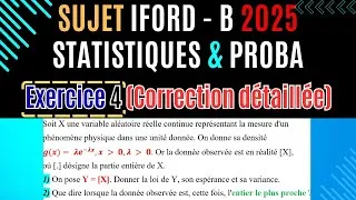 Miniature : Correction Sujet IFORD B 2025 Statistique & Proba Exercice 4