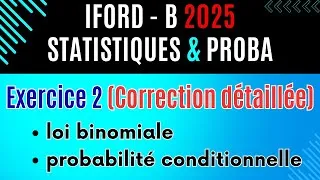 Miniature : IFORD B 2025 STATISTIQUE & PROBA  Exercice 2