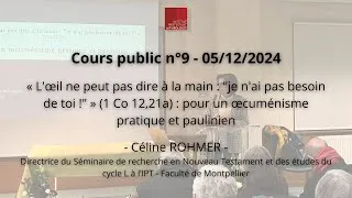 Miniature : Cours public n°9 - Céline ROHMER