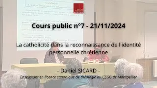 Miniature : Cours public n°7 - Daniel SICARD