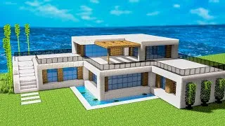 Miniature : TUTO GRANDE MAISON MODERNE FACILE À FAIRE | Minecraft