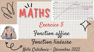 Miniature : BREVET CORRIGÉ MATHS 2022 sujet de Nouvelle Calédonie - exercice 5#brevet #2023 #maths #3ème #3eme