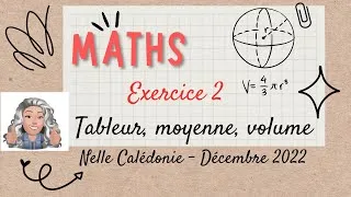 Miniature : BREVET CORRIGÉ MATHS 2022 sujet de Nouvelle Calédonie - exercice 2 #brevet #2023 #maths #3ème #3eme