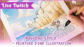 Miniature : :LIVE: Peinture d'une nouvelle aquarelle Magikitty ! Et je reçois des Stylo plume, on essaye 🌻