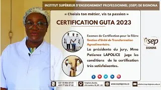 Miniature : Examen de Certification pour la filière Gestion d'Unité de Transformation Agroalimentaire 2023.