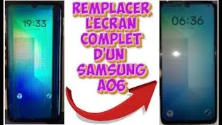 Miniature : Remplacer l'écran tactile fissuré d'un Samsumg A06 par un écran complet neuf + verre trempé + coque