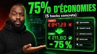 Miniature : 5 hacks pour économiser 75% de tes tokens Claude (testé en prod)