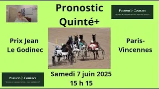 Miniature : Pronostic quinté+ Prix Jean Le Gonidec à Paris Vincennes Samedi 7 juin 2024 à 15h15