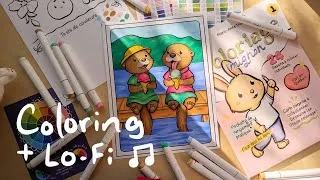 Miniature : Coloriage relaxant avec ambiance Lo-fi (loutres mignonnes aux marqueurs Ohuhu)