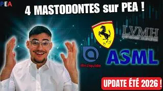 Miniature : 🚨On fait le point sur ces 4 MASTODONTES sur PEA !! (LVMH, Ferrari, Air Liquide, ASML) + Juste prix !