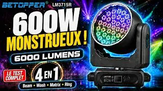 Miniature : BETOPPER LM3715R : cette Lyre 600W est MONSTRUEUSE ! 4-en-1 à Prix Imbattable 🔥
