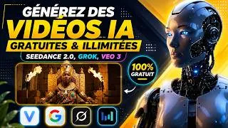 Miniature : Le Meilleur Générateur de Vidéos IA Gratuit en 2026 (Veo 3 + Grok + Seedance)