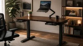 Miniature : HUANUO : Le Bureau Électrique Réglable en Hauteur avec 2 Tiroirs !