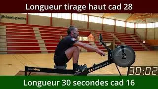 Miniature : Séance de 40 minutes de travail sur rameur fractionné en 30 sec / 3 sec jambes, dos et bras