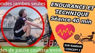 Miniature : Entraînement d'aviron de 40 minutes  sur rameur : développer l'endurance et la technique