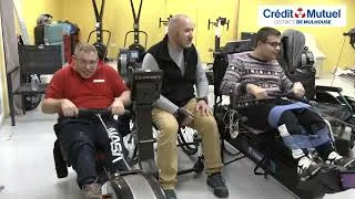 Miniature : Dans le cadre AviStim les actions Handi Aviron avec matériel Kurage au club Mulhouse-Aviron.
