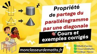 Miniature : Propriété du parallélogramme : une diagonale partage en deux triangles de même aire