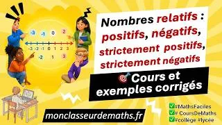 Miniature : Nombres relatifs : signe +, signe -, zéro et “strictement” expliqués