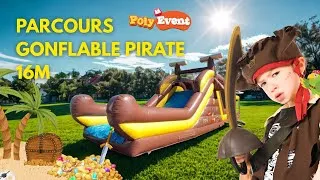 Miniature : Le Parcours Gonflable Pirate 16m en Action !