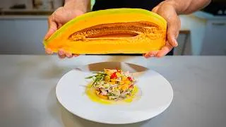Miniature : Le ceviche fait avec un fruit du jardin (melon Banana)