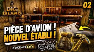 Miniature : UNE PIÈCE D'AVION ! On Débloque le Nouvel Établi et les Améliorations | Dig Island #02
