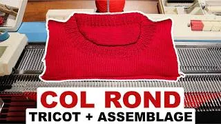 Miniature : Tricoter et assembler un COL ROND : Rangs raccourcis, Côtes & Ourlet | Machine à tricoter Brother