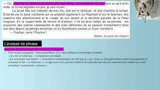 Miniature : Quelques minutes de grammaire en passant - programme du lycée (extrait de La Peau de chagrin)