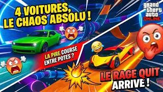 Miniature : LE RAGEQUIT EST PROCHE ! 4 VOITURES, UN ENFER : Course d'Amis sur GTA Online (FMJ, Deveste, Banshee)