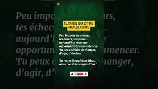Miniature : Chaque Jour Est Une Nouvelle Chance #mindset #citation #etresoi #motivatin  #discipline