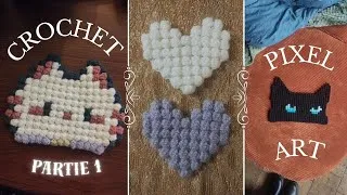 Miniature : PIXEL ART CROCHET - PARTIE 1 - Tutoriel une seule couleur - Motif cœur | Julie Macramé Crochet