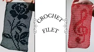 Miniature : Tutoriel Crochet Filet - Motif Clé de Sol et Fleur | Julie Macramé Crochet