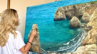 Miniature : COMMENT PEINDRE UN DES PLUS BEAUX PAYSAGES DU MONDE 🤯 - Tuto peinture acrylique commenté !!!