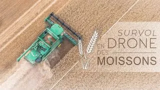 Miniature : Survol en drone des Moissons de blé - John Deere T660