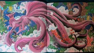 Miniature : Je fini le Kitsune de Kerby Rosane à la gouache et aquarelle ♥️